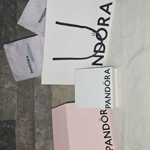 Pandora Pink Box and White Gift Bag Set